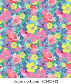 Seamless Floral Pattern in Vector