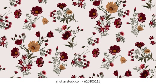 Seamless Floral Pattern in vector
