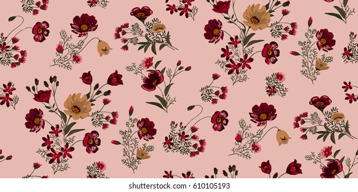 Seamless Floral Pattern in vector