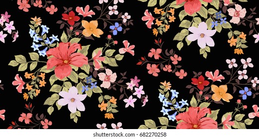 Yellow Pink Blue Red Color Flowers Stock Illustration 1318126595