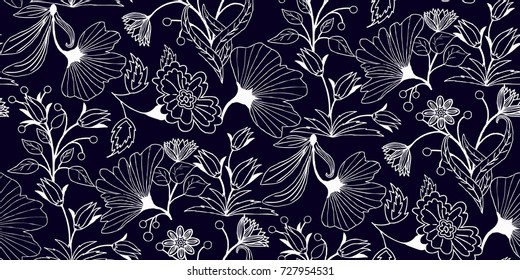 Seamless Floral Pattern in vector