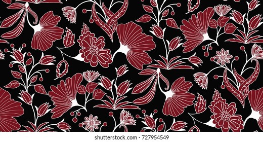 Seamless Floral Pattern in vector