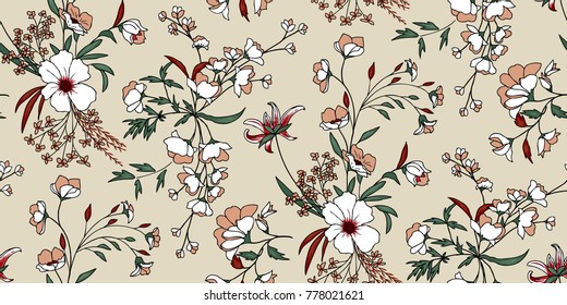 Seamless Floral Pattern in vector