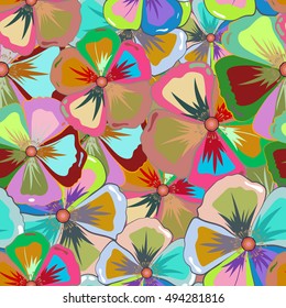 Seamless floral pattern. Vector abstract background.