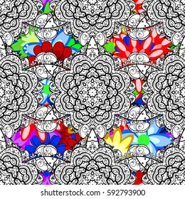 Seamless floral pattern. Vector abstract floral background. Seamless pattern with many small flowers.