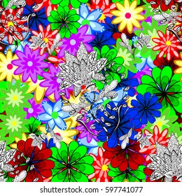 Seamless floral pattern. Vector abstract floral background. Seamless pattern with many small flowers.