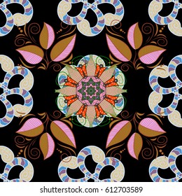 Seamless floral pattern. Vector abstract floral background. Seamless pattern with many small flowers.