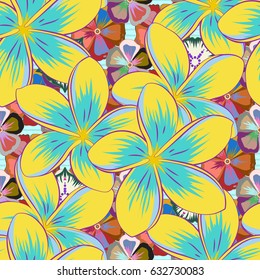 Seamless floral pattern. Vector abstract floral background. Multicolor seamless flower pattern.