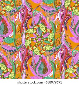 Seamless floral pattern. Vector abstract floral background. Seamless pattern with many small red flowers.