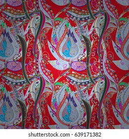 Seamless floral pattern. Vector abstract floral background. Seamless pattern with many small red flowers.