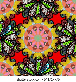 Seamless floral pattern. Vector abstract floral background. Seamless pattern with many small blue flowers.