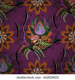 Seamless floral pattern. Vector abstract floral background. Seamless pattern with many small blue flowers.
