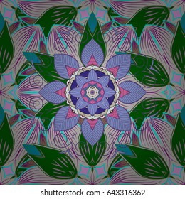 Seamless floral pattern. Vector abstract floral background. Seamless pattern with many small blue flowers.