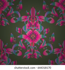 Seamless floral pattern. Vector abstract floral background. Seamless pattern with many small blue flowers.