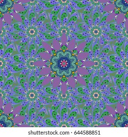 Seamless floral pattern. Vector abstract floral background. Seamless pattern with many small blue flowers.