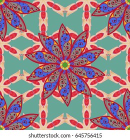 Seamless floral pattern. Vector abstract floral background. Seamless pattern with many small blue flowers.