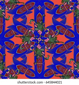 Seamless floral pattern. Vector abstract floral background. Seamless pattern with many small blue flowers.