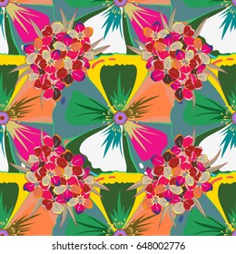 Seamless floral pattern. Vector abstract floral background. Multicolor seamless flower pattern.