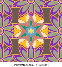 Seamless floral pattern. Vector abstract floral background. Seamless pattern with many small blue flowers.