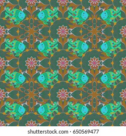 Seamless floral pattern. Vector abstract floral background. Seamless pattern with many small flowers.