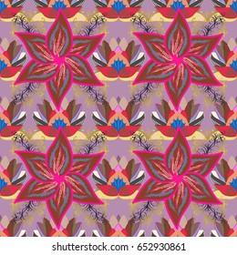 Seamless floral pattern. Vector abstract floral background. Seamless pattern with many small flowers.