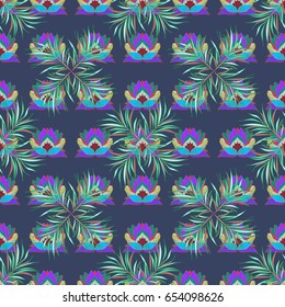 Seamless floral pattern. Vector abstract floral background. Seamless pattern with many small flowers.