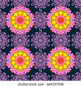 Seamless floral pattern. Vector abstract floral background. Seamless pattern with many small flowers.