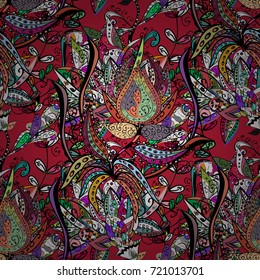 Seamless floral pattern. Vector abstract floral background. Seamless pattern with many small colorfil flowers.