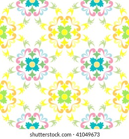 seamless floral pattern, vector art illustration