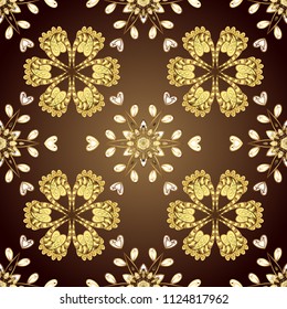 Seamless floral pattern. Seamless vector background. Graphic modern seamless pattern on brown and red colors. Wallpaper baroque, damask.