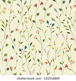 Seamless floral pattern. Vector background.