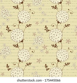 Seamless floral pattern. Vector background with abstract flowers.