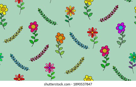 Seamless floral pattern, vector background