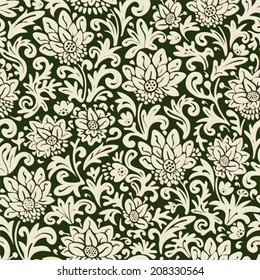 Seamless floral pattern. Vector background. Abstract texture with flowers. 