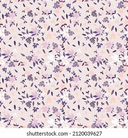 Seamless floral pattern, vector seamless background with spring flowers. Organic flat style vector illustration.