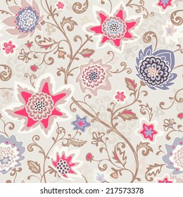 Seamless floral pattern. Vector background. Abstract texture with flowers.