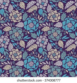 Seamless floral pattern. Vector floral background