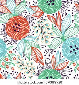 Seamless floral pattern. Vector floral background