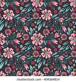 Seamless floral pattern. Vector floral background