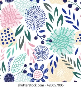 Seamless floral pattern. Vector floral background