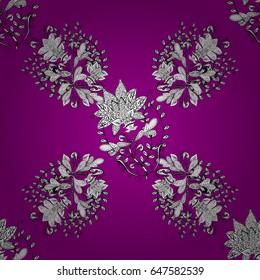Seamless floral pattern. Seamless vector background. Graphic modern seamless pattern on magenta background. Wallpaper baroque, damask.