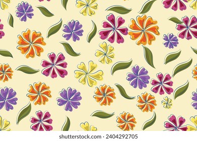 Seamless floral pattern in vector for backgrounds, fabrics, wallpaper, wrapping and more