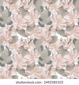 Seamless Floral Pattern Vector | Botanical Design for Fabric, Wallpaper, Scrapbook, Stationery, Textiles, and Digital Prints