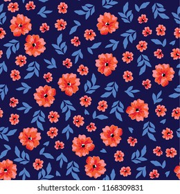 Seamless floral pattern, vector flower illustration.