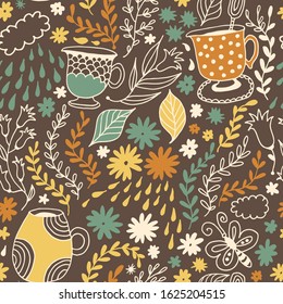 Seamless floral pattern, vector flower background