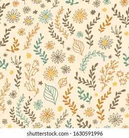 Seamless floral pattern, vector flower background