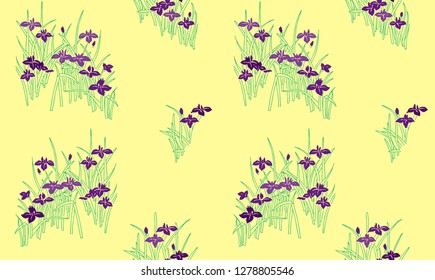 Seamless Floral Pattern in vector.  flowers and leaves. Floral background. wallpaper, textile printing, card
