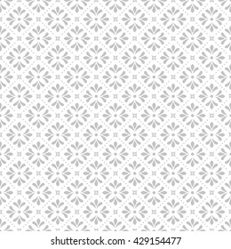 Seamless floral pattern. Vector gray and white background.