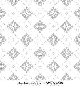 Seamless floral pattern. Vector gray and white background. Graphic modern pattern.