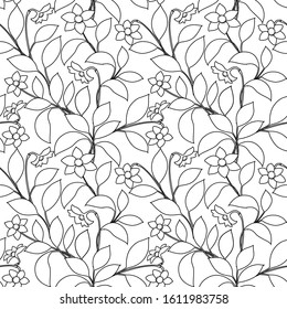 Seamless floral Pattern in the Vector hand drawn modern design. Vector floral background. Design for textile, prints, pattern fills, web page background, wrapping paper.
